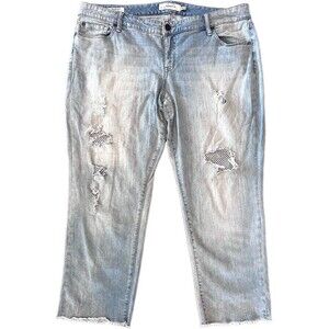 Torrid Boyfriend Jeans Women Sz 20 Blue We Swear By The Fit Distressed Denim